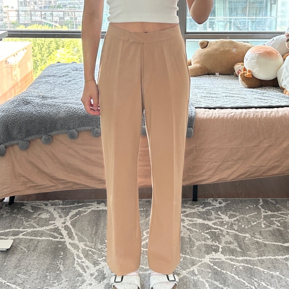 Beige high waisted dress pants